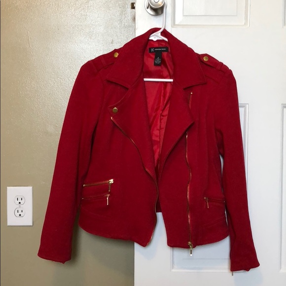 INC International Concepts Jackets & Blazers - Inc Red Jacket With Gold Detailing